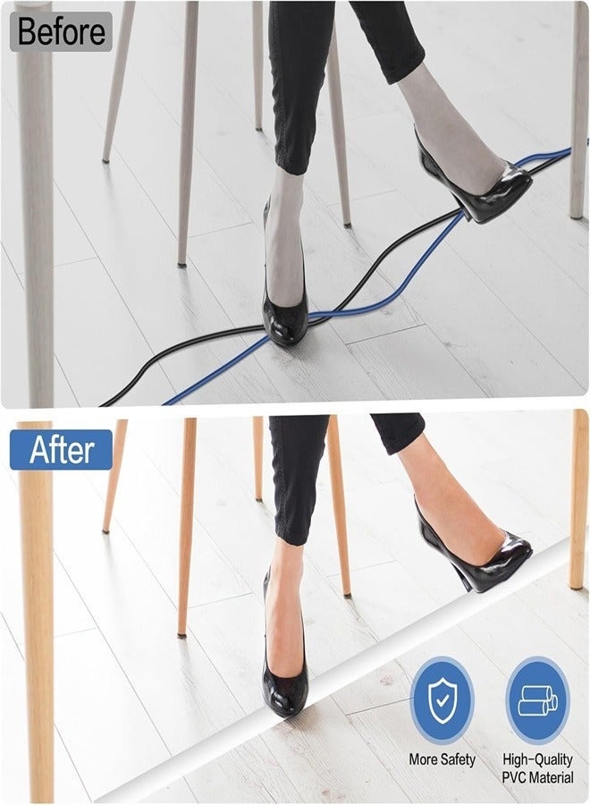 YUJA Floor Cord Cover Cable Cavity, 2m Self Adhesive Cord Hider Floor Low Profile Floor Cable Management Wire Cover Floor Electric Cord Covers for Home Office Garage Offices Gym - Image 4